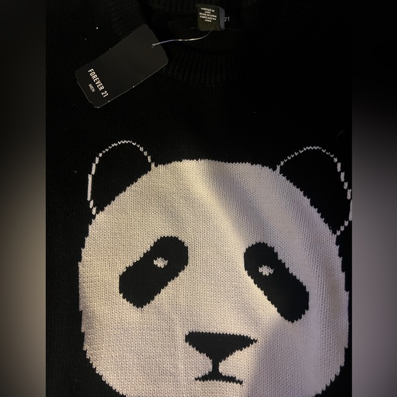 New men panda black knit sweater - Picture 4 of 6